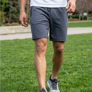 NWT Pure Champ Men’s NAVY French Terry Casual Gym Shorts w/Zip Pockets - Size M